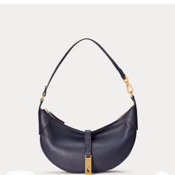 Ralph Lauren Polo ID Leather Mini Shoulder Bag Dark blue. Retail $498 - Picture 2 of 14